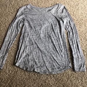 LOFT Gray Long Sleeve Tee Size Small
